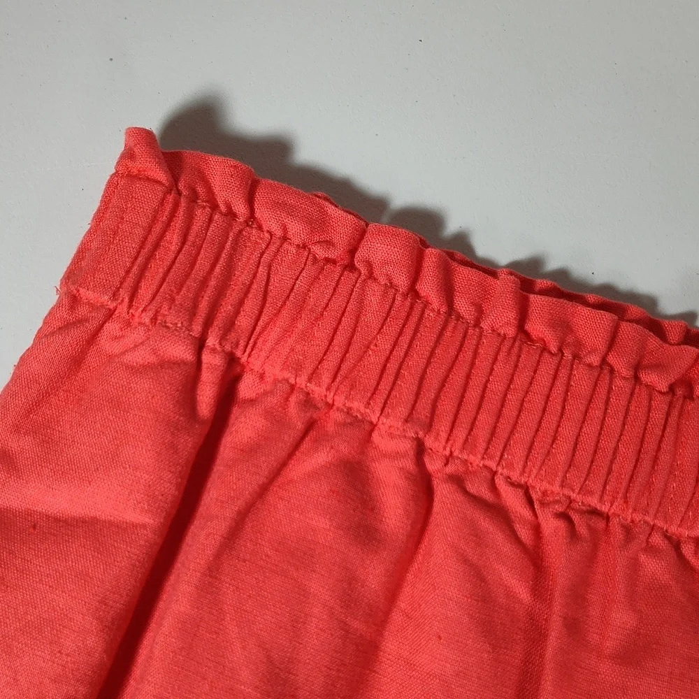 J.‎ Crew Sidewalk linen cotton blend paperbag mini skirt in coral pink 6